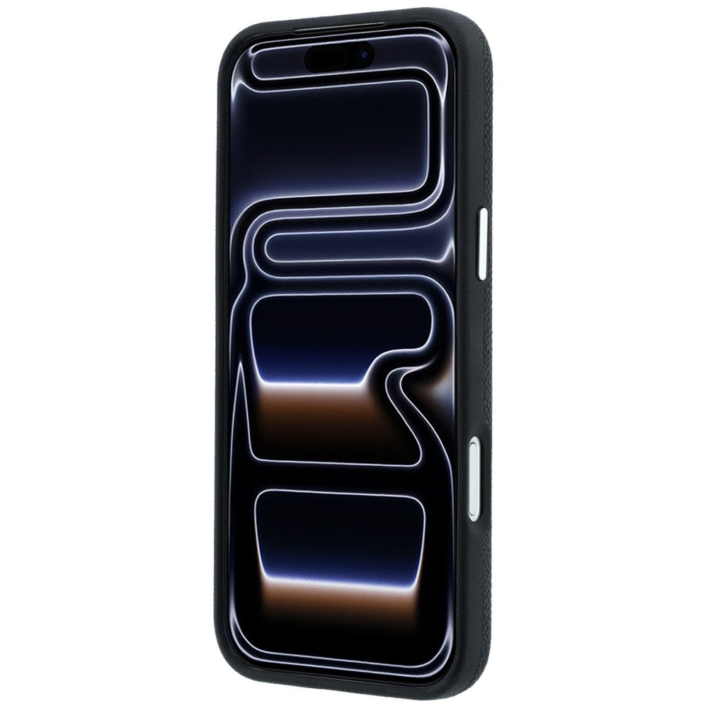 Handyhülle Karl Lagerfeld Grained Elongated Logo für iPhone 18 Pro / 17 Pro mit MagSafe, Schwarz