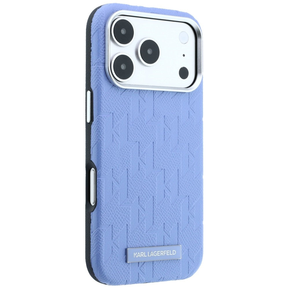 Handyhülle für iPhone 18 Pro Max / 17 Pro Max Karl Lagerfeld Grained Mono Resin Logo mit MagSafe, Blau