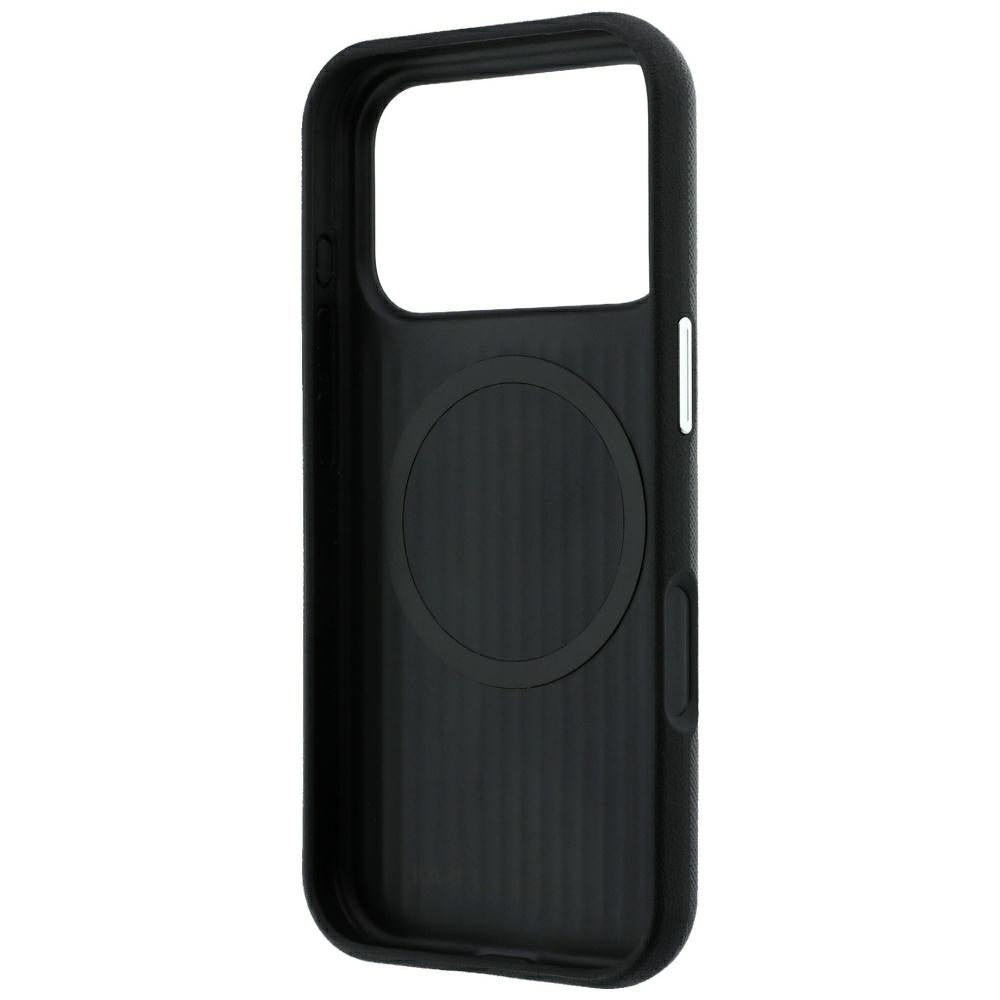 Handyhülle für iPhone 18 Pro Max / 17 Pro Max, Karl Lagerfeld Saffiano Small Script Metal Logo mit MagSafe, Schwarz