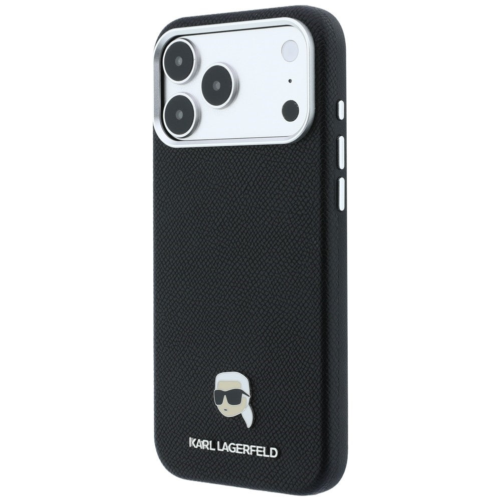 Karl Lagerfeld Handyhülle Grained Karl Head Metal für iPhone 18 Pro Max / 17 Pro Max Schwarz (2/8)