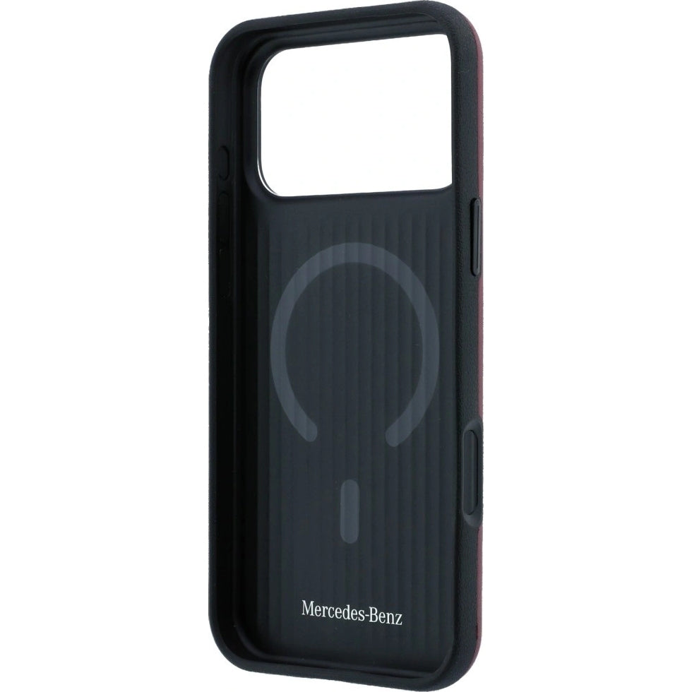 Handyhülle für iPhone 18 Pro / 17 Pro, Mercedes-Benz Leather 3D MagSafe, Dunkelrot (7/8)