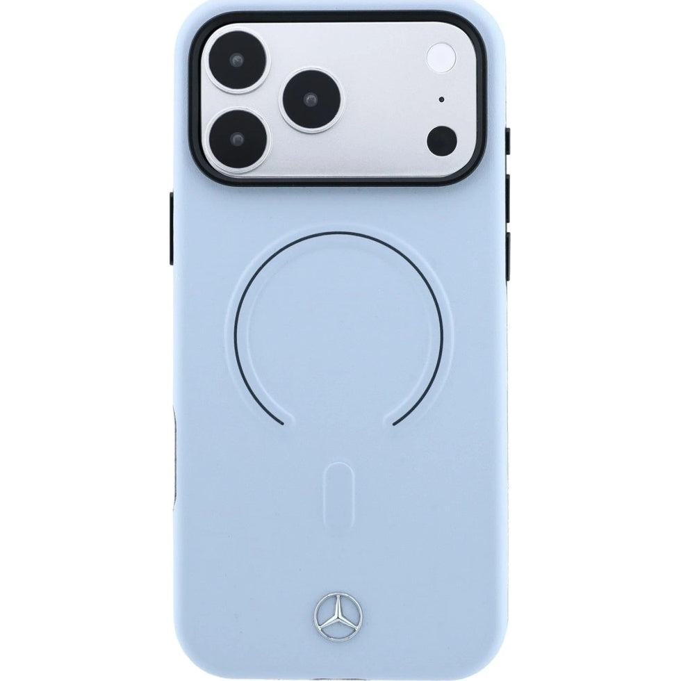 Handyhülle für iPhone 18 Pro Max / 17 Pro Max, Mercedes-Benz Leather 3D MagSafe, Blau (3/8)