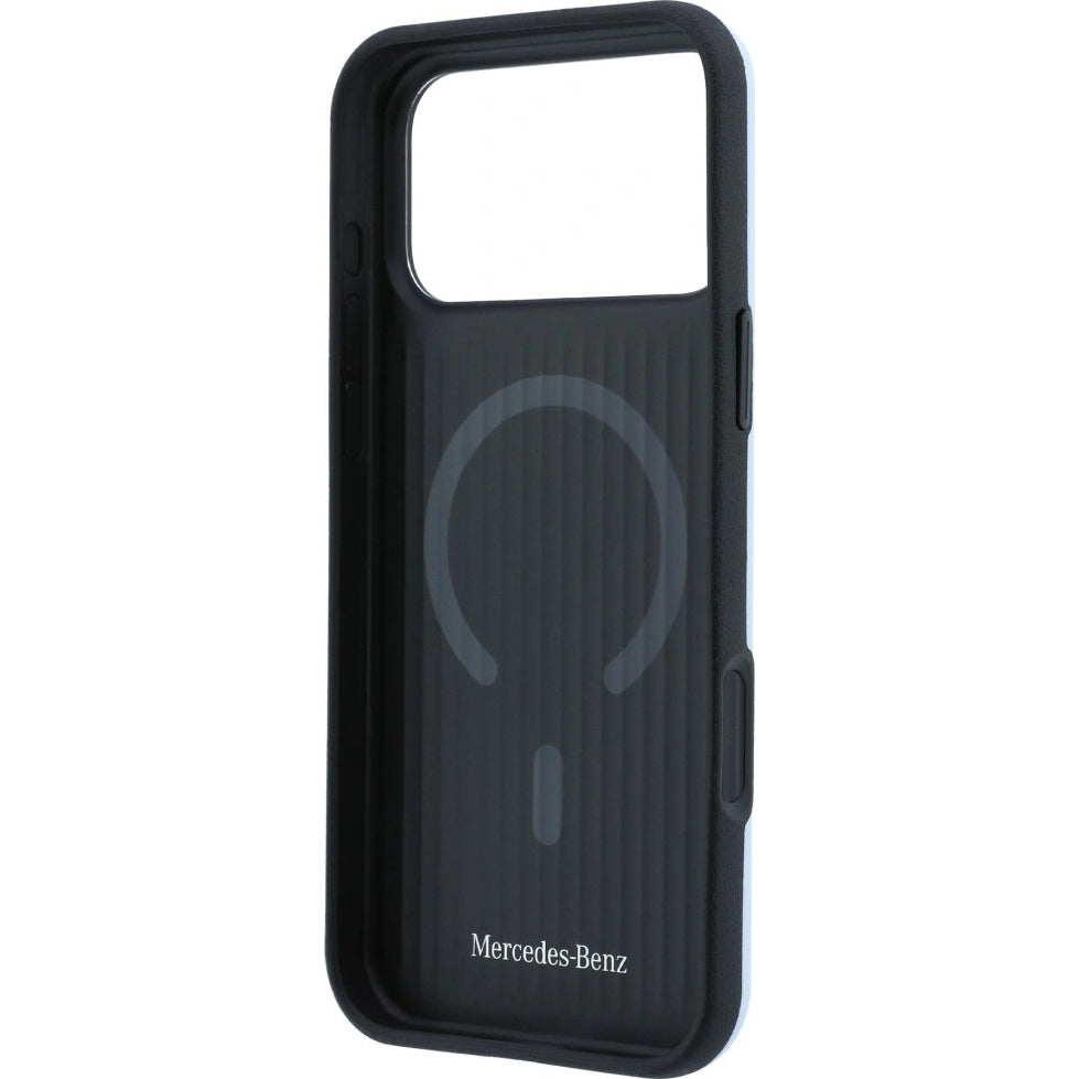 Handyhülle für iPhone 18 Pro Max / 17 Pro Max, Mercedes-Benz Leather 3D MagSafe, Blau (7/8)