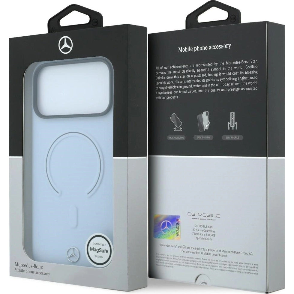 Handyhülle für iPhone 18 Pro Max / 17 Pro Max, Mercedes-Benz Leather 3D MagSafe, Blau (8/8)