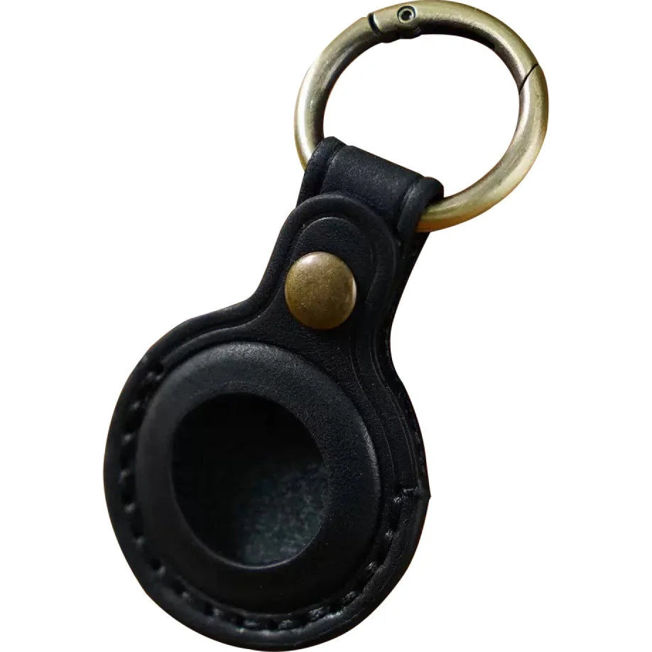 AirTag Leder-Schlüsselanhänger für Apple AirTag, Mobile Origin AirTag Leather Keychain A6, Schwarz