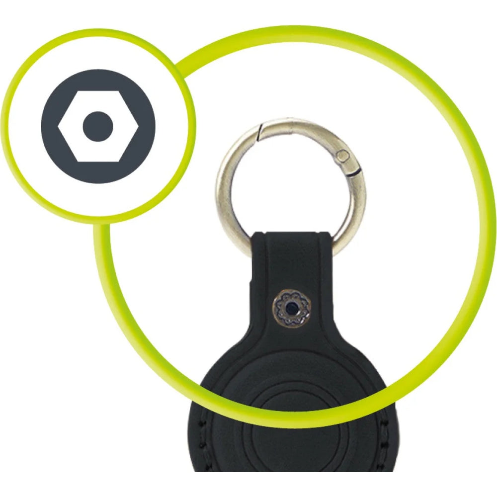 AirTag Leder-Schlüsselanhänger für Apple AirTag, Mobile Origin AirTag Leather Keychain A6, Schwarz