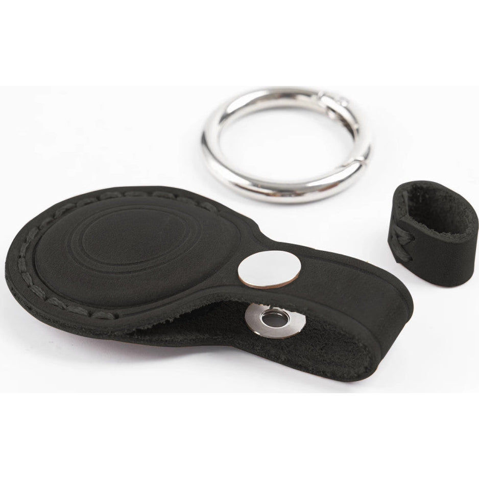 AirTag Leder-Schlüsselanhänger für Apple AirTag, Mobile Origin AirTag Leather Keychain A7, Schwarz