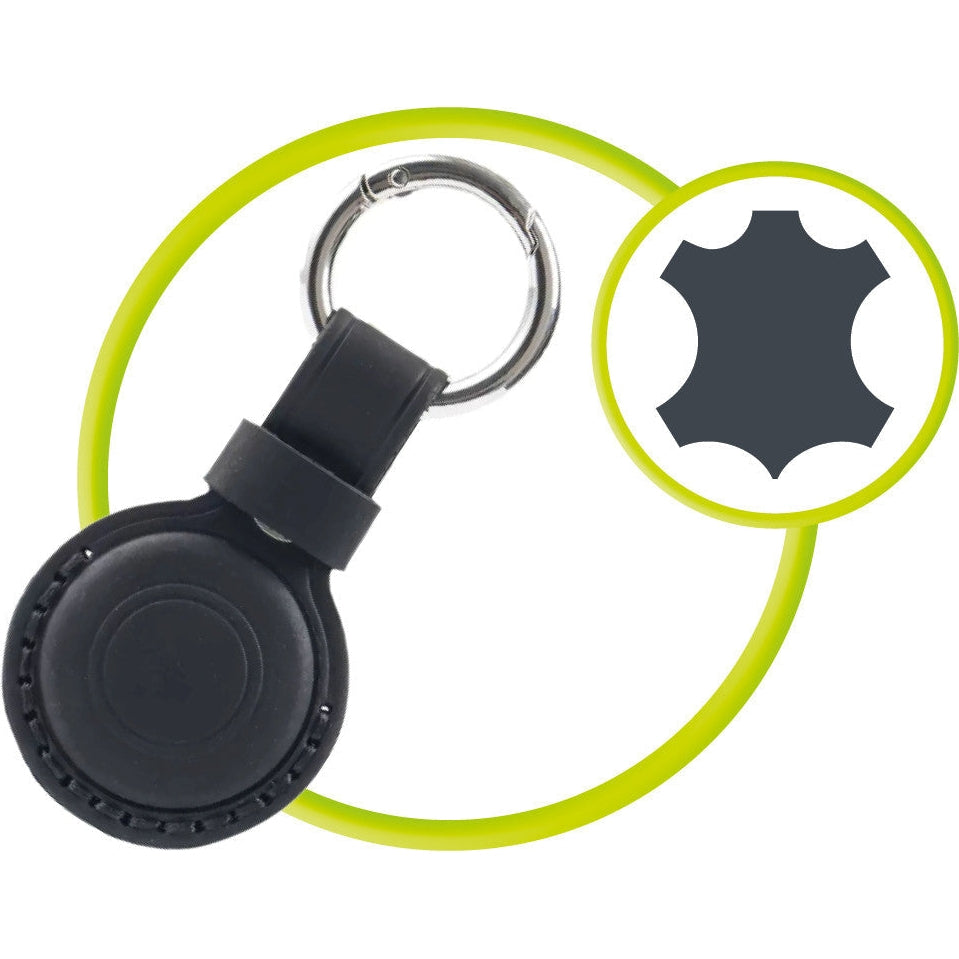 AirTag Leder-Schlüsselanhänger für Apple AirTag, Mobile Origin AirTag Leather Keychain A7, Schwarz