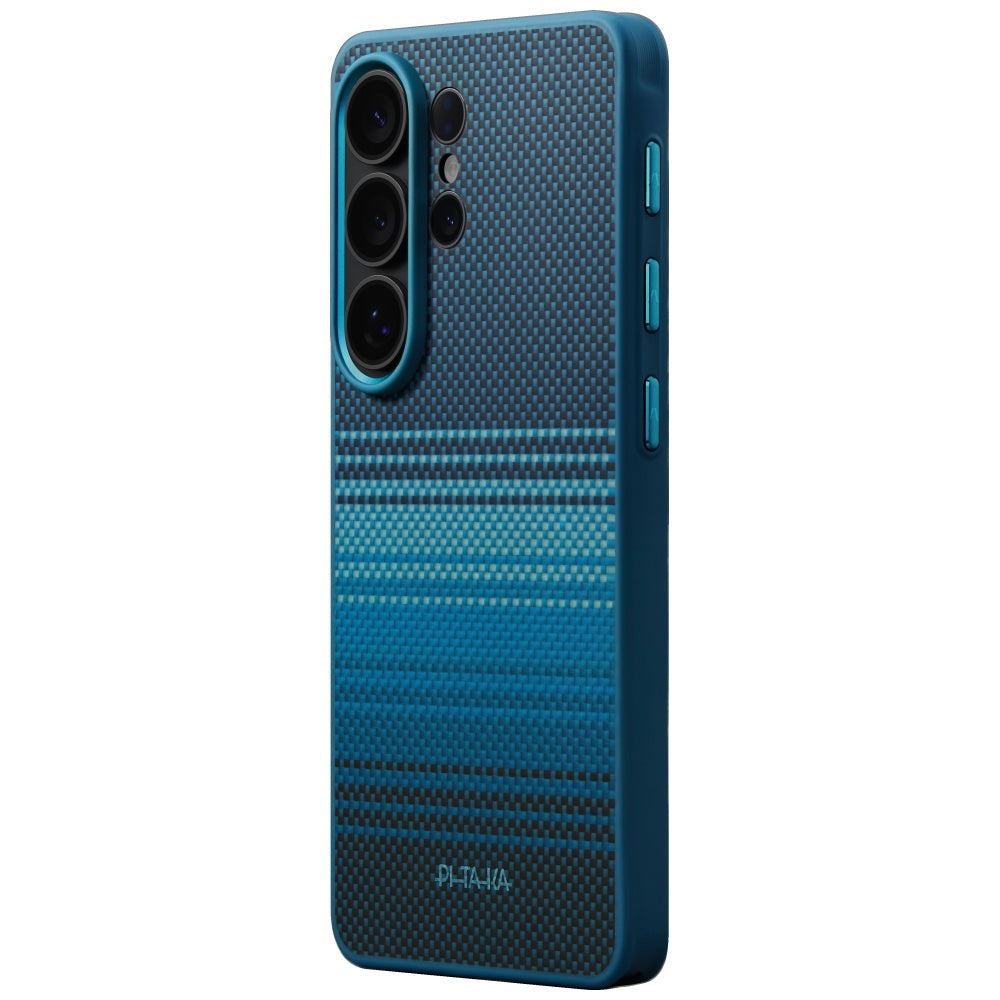 Aramid Handyhülle für Galaxy S26 Ultra, PITAKA Cairn Military-Grade Protective Case mit MagSafe, Blau mit Kevlar (3/7)