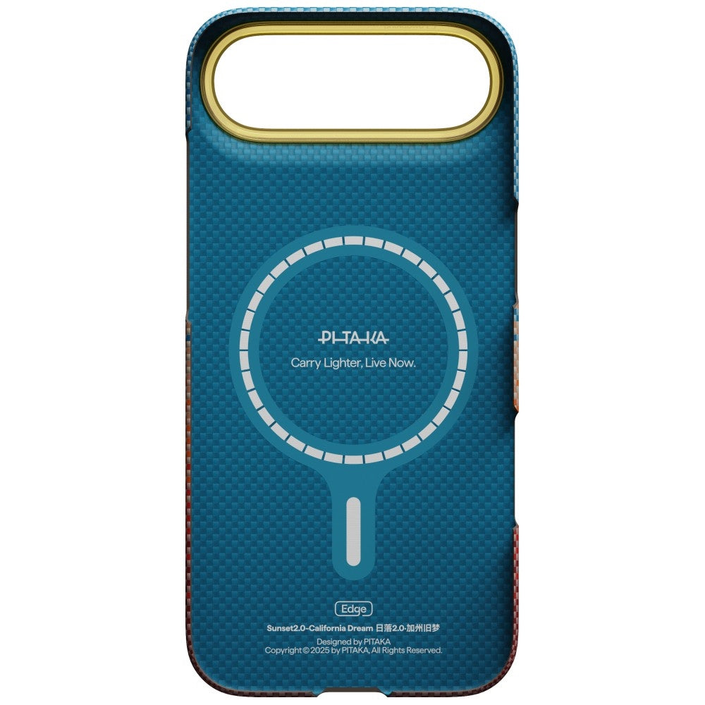 Aramid Handyhülle für iPhone Air, PITAKA Edge Case mit MagSafe, Orange und Blau mit Kevlar (4/6)
