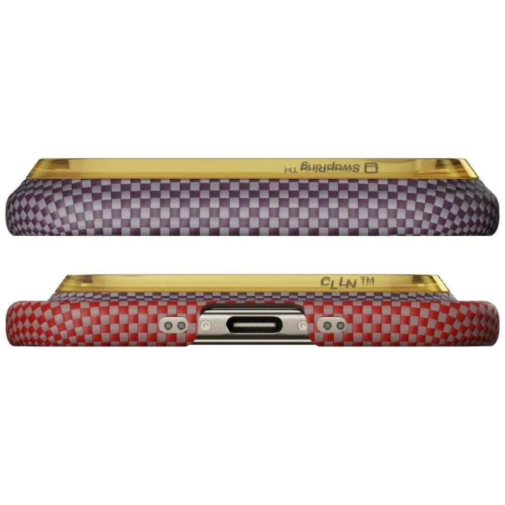 Aramid Handyhülle für iPhone Air, PITAKA Edge Case mit MagSafe, Lila und Rosa mit Kevlar (5/5)