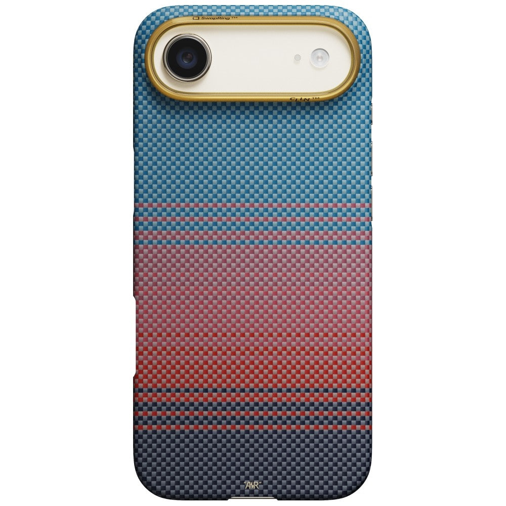 Aramid Handyhülle für iPhone Air, PITAKA Edge Case mit MagSafe, Blau und Burgund mit Kevlar (2/6)