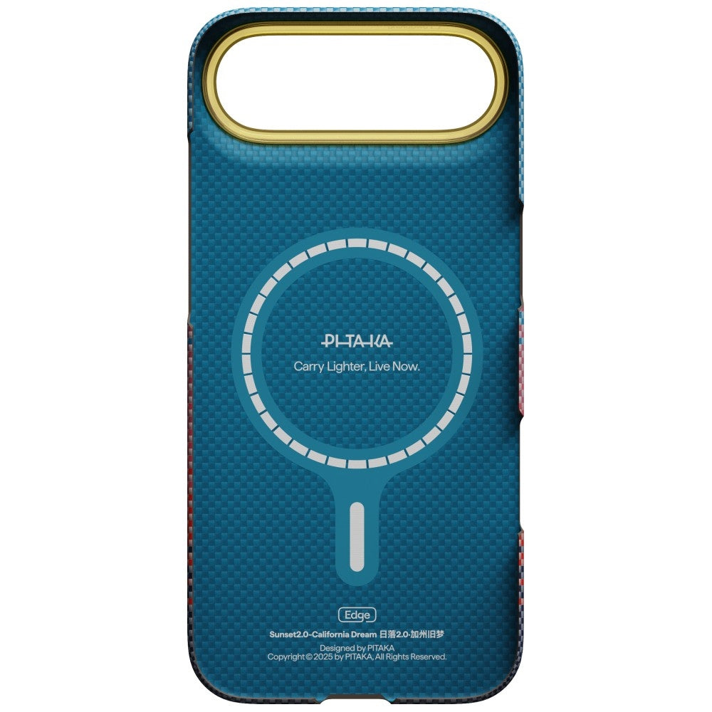 Aramid Handyhülle für iPhone Air, PITAKA Edge Case mit MagSafe, Blau und Burgund mit Kevlar (4/6)