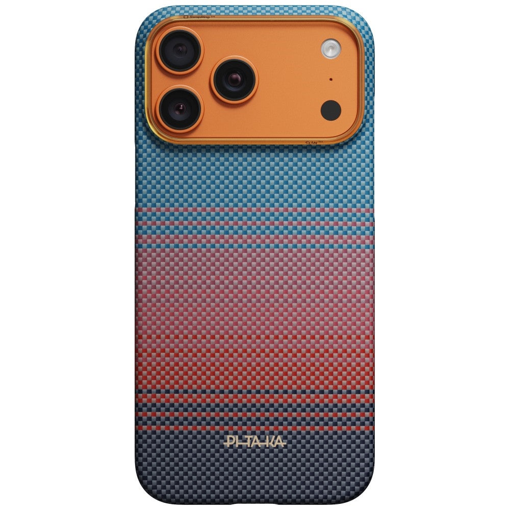Aramid Handyhülle für iPhone 18 Pro Max / 17 Pro Max, PITAKA Edge Ultra-Slim Case PitaTap mit MagSafe, Blau und Burgund mit Kevlar (2/6)