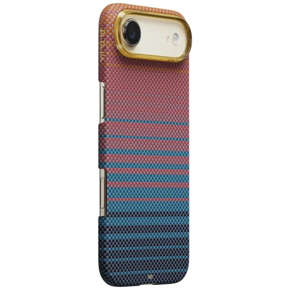 Aramid Handyhülle für iPhone Air, PITAKA Edge Case mit MagSafe, Rosa und Blau mit Kevlar (1/5)