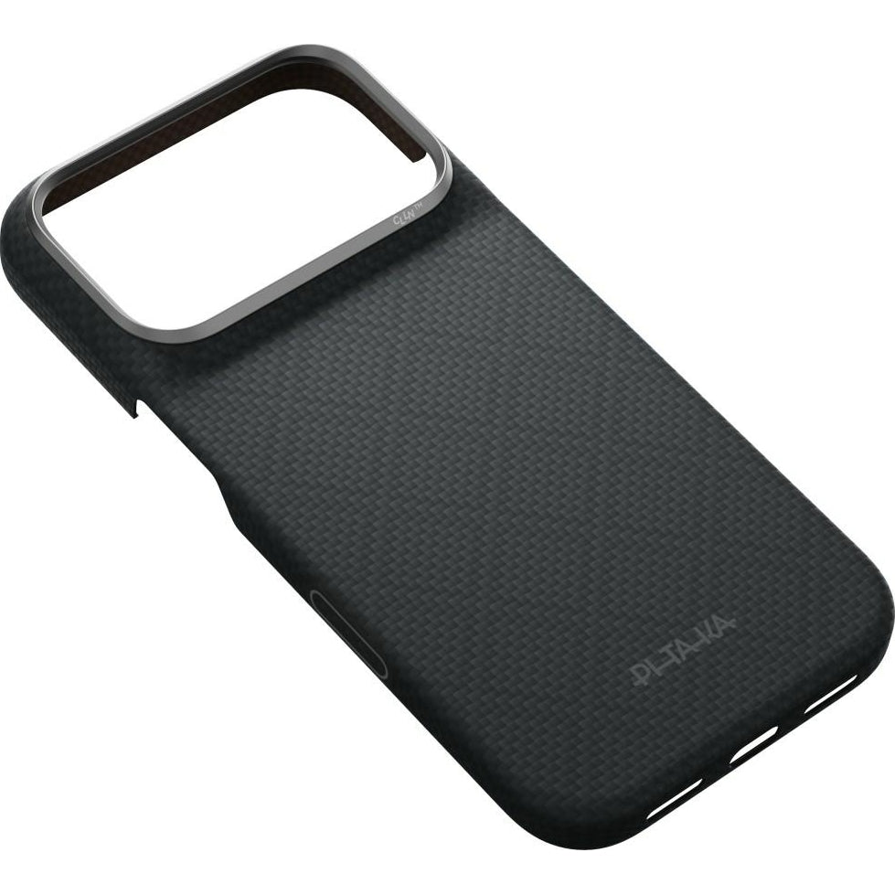 Aramid Handyhülle für iPhone 18 Pro Max / 17 Pro Max, PITAKA Edge Ultra-Slim Case PitaTap mit MagSafe, Schwarz und Grau mit Rautenmuster (5/9)