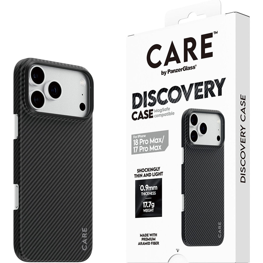 Handyhülle aus Aramid PanzerGlass CARE Discovery Case mit MagSafe für iPhone 18 Pro Max / 17 Pro Max, Schwarz-Grau (6/6)