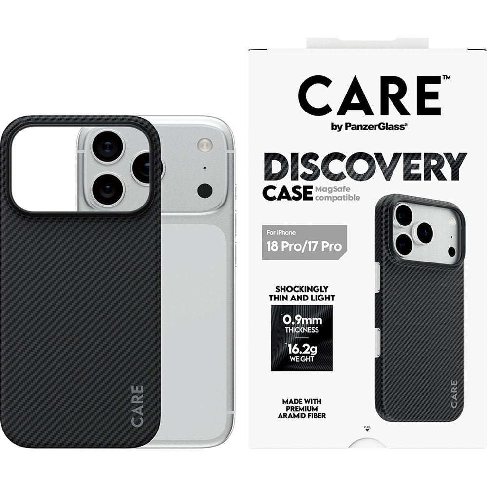 Handyhülle aus Aramid PanzerGlass CARE Discovery Case mit MagSafe für iPhone 18 Pro / 17 Pro, Schwarz-Grau (2/6)