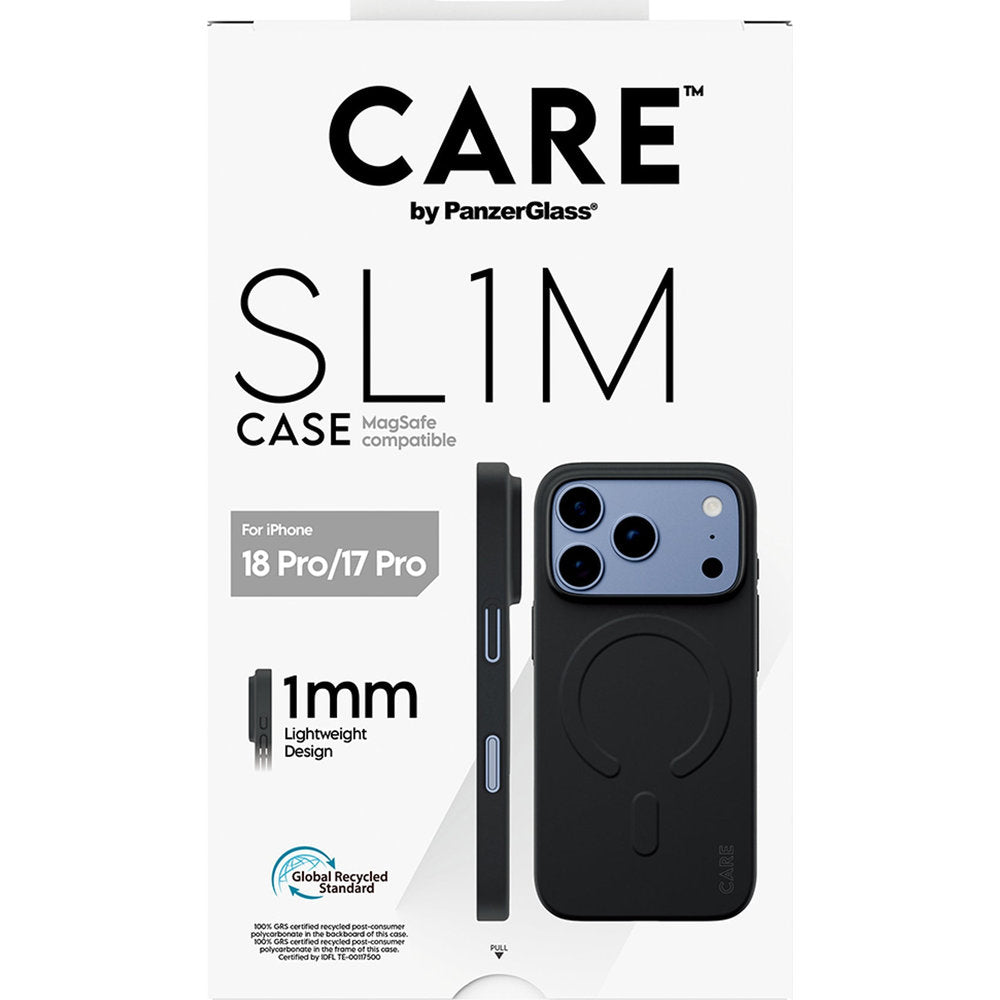 Handyhülle für iPhone 18 Pro / 17 Pro, CARE by PanzerGlass SL1M mit MagSafe, Schwarz (3/6)