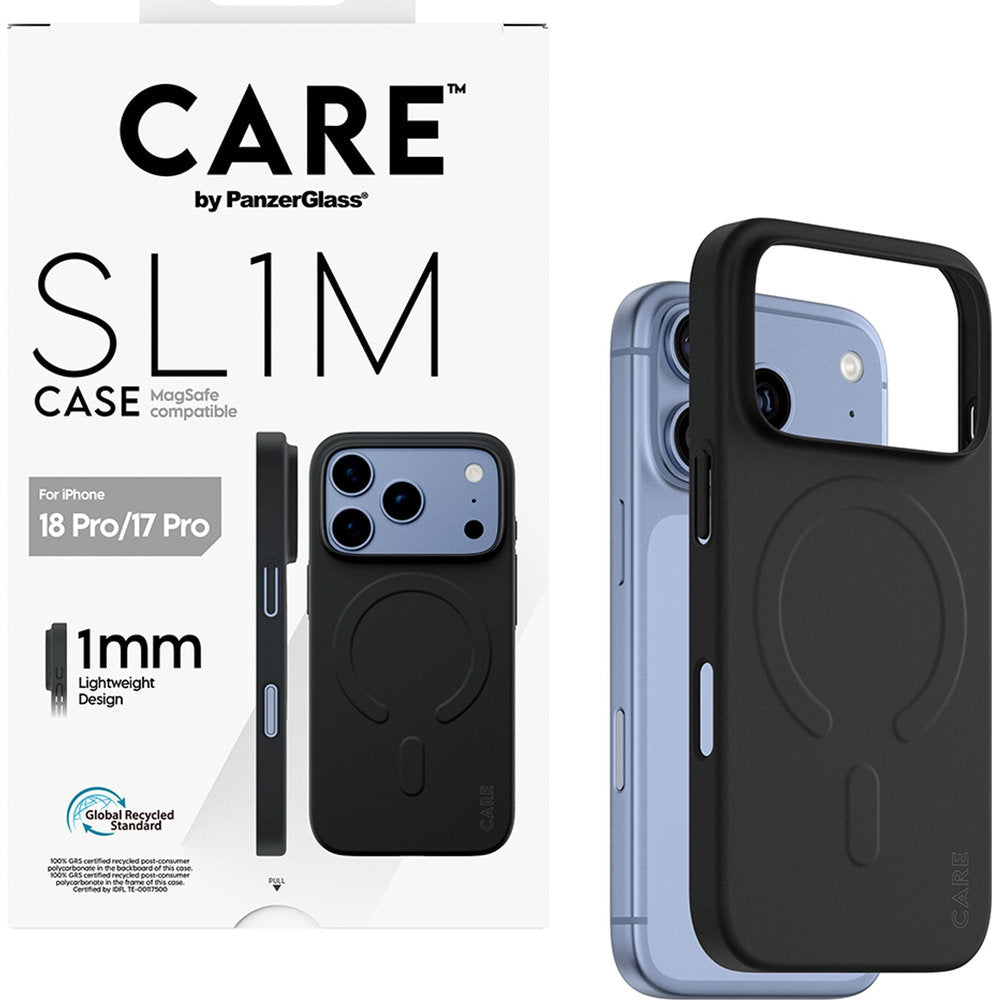 Handyhülle für iPhone 18 Pro / 17 Pro, CARE by PanzerGlass SL1M mit MagSafe, Schwarz (5/6)