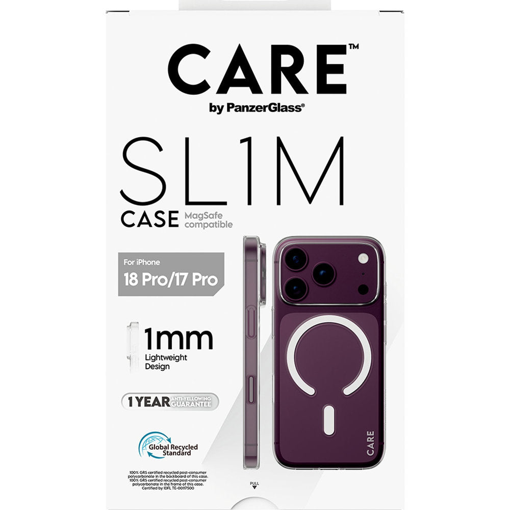Handyhülle für iPhone 18 Pro / 17 Pro, CARE by PanzerGlass SL1M mit MagSafe, Transparent (3/6)