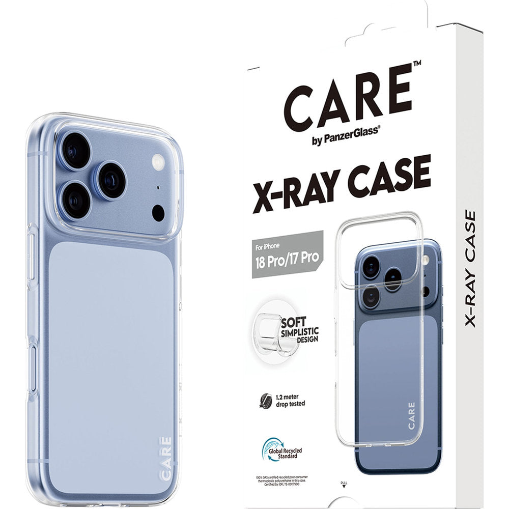 Handyhülle für iPhone 18 Pro / 17 Pro, CARE by PanzerGlass Slim X-Ray Case, Transparent (6/6)