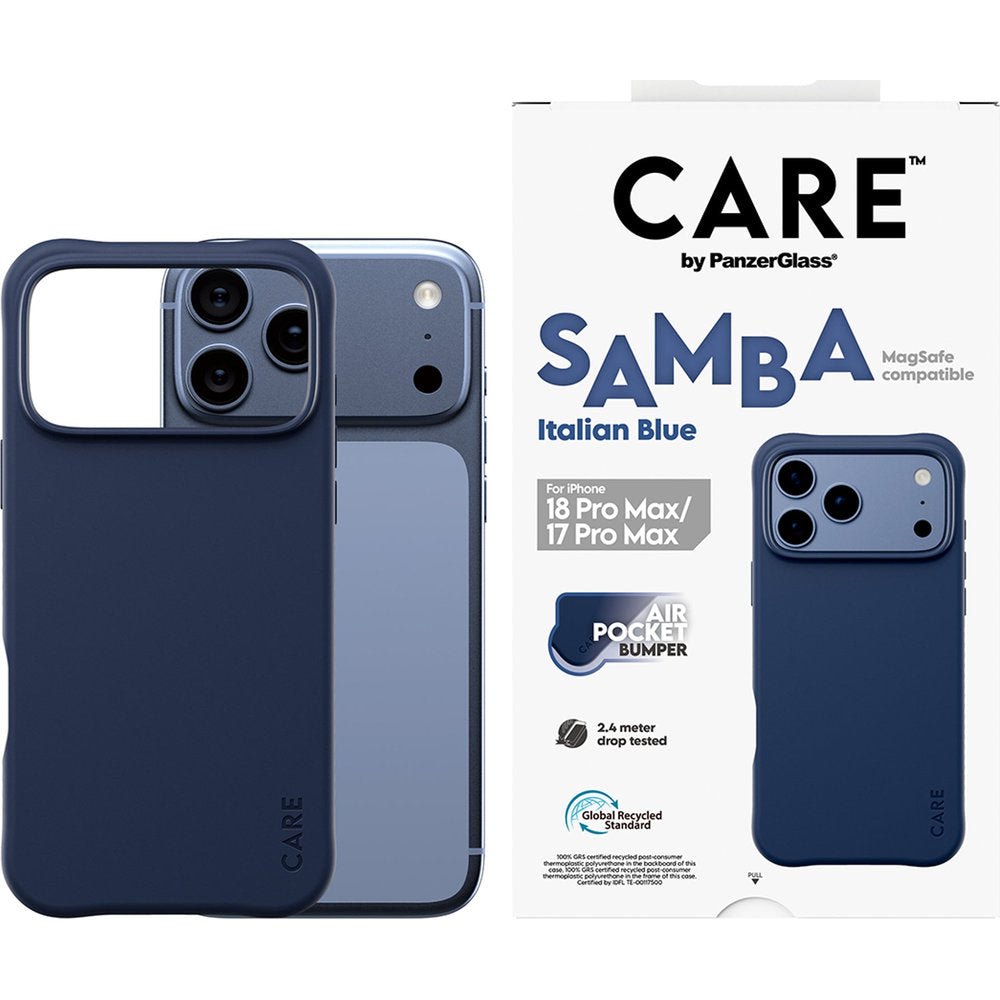Handyhülle für iPhone 18 Pro Max / 17 Pro Max, CARE by PanzerGlass Samba Case mit MagSafe, Dunkelblau (2/6)