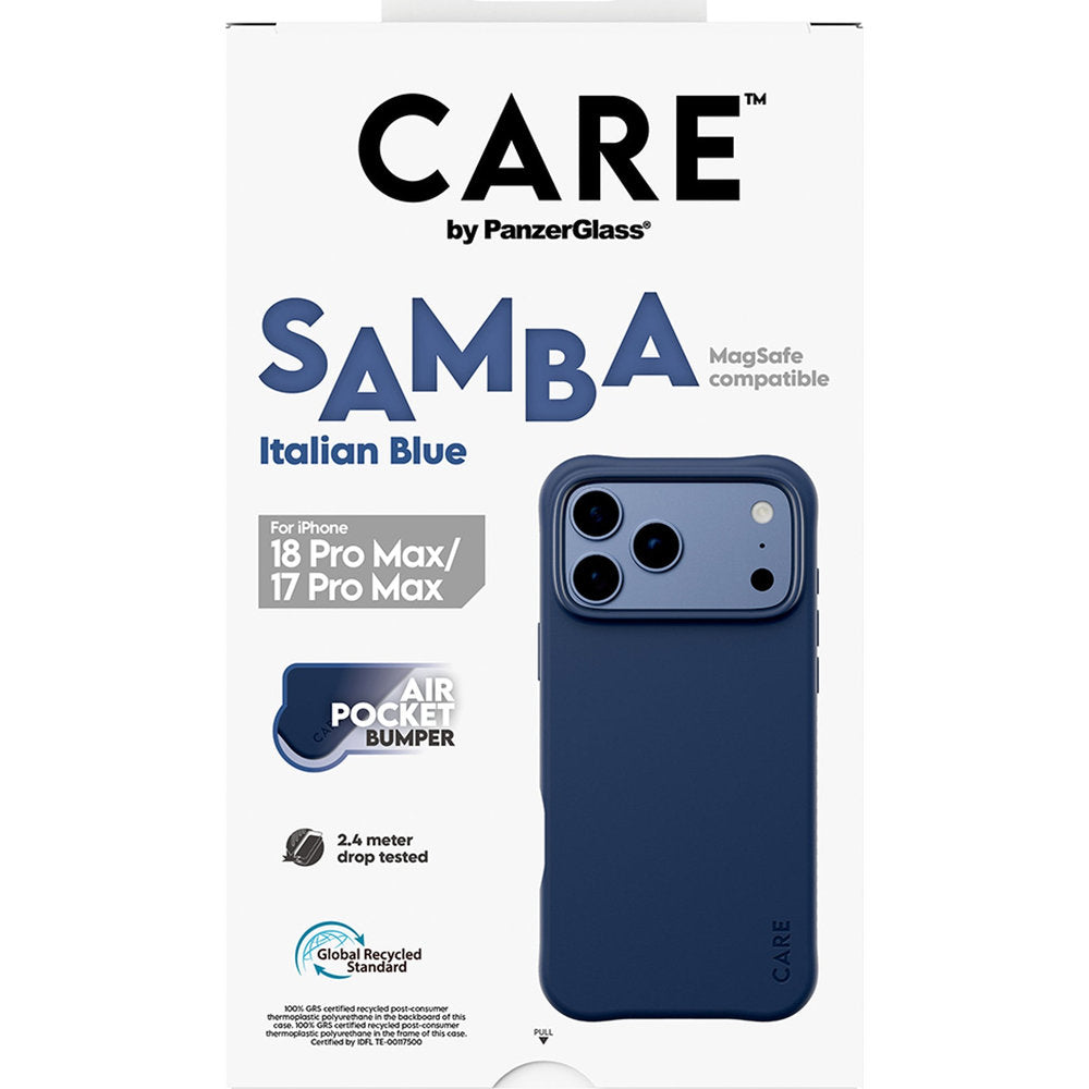 Handyhülle für iPhone 18 Pro Max / 17 Pro Max, CARE by PanzerGlass Samba Case mit MagSafe, Dunkelblau (3/6)