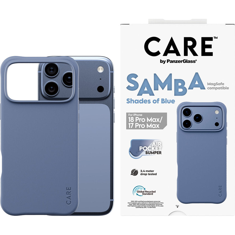 Handyhülle für iPhone 18 Pro Max / 17 Pro Max, CARE by PanzerGlass Samba Case mit MagSafe, Blau (2/6)