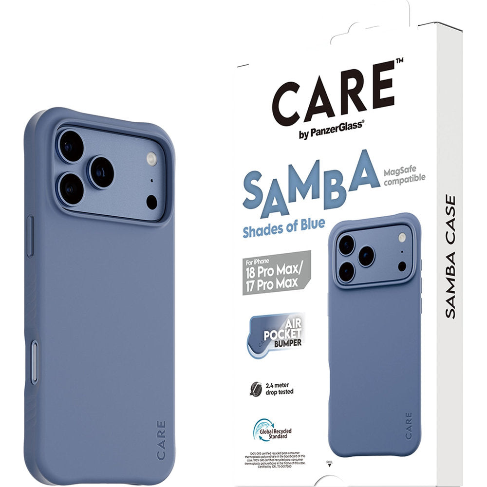 Handyhülle für iPhone 18 Pro Max / 17 Pro Max, CARE by PanzerGlass Samba Case mit MagSafe, Blau (6/6)