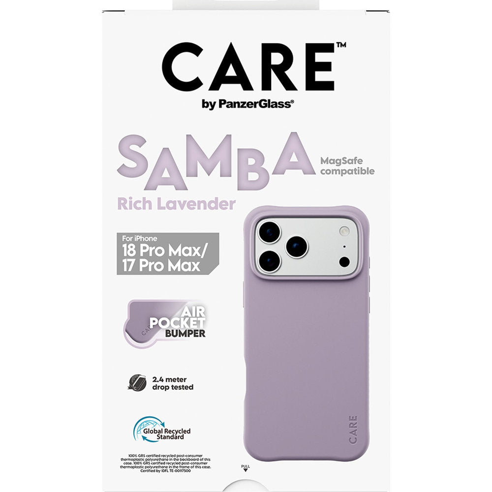 Handyhülle für iPhone 18 Pro Max / 17 Pro Max, CARE by PanzerGlass Samba Case mit MagSafe, Lavendel (3/6)