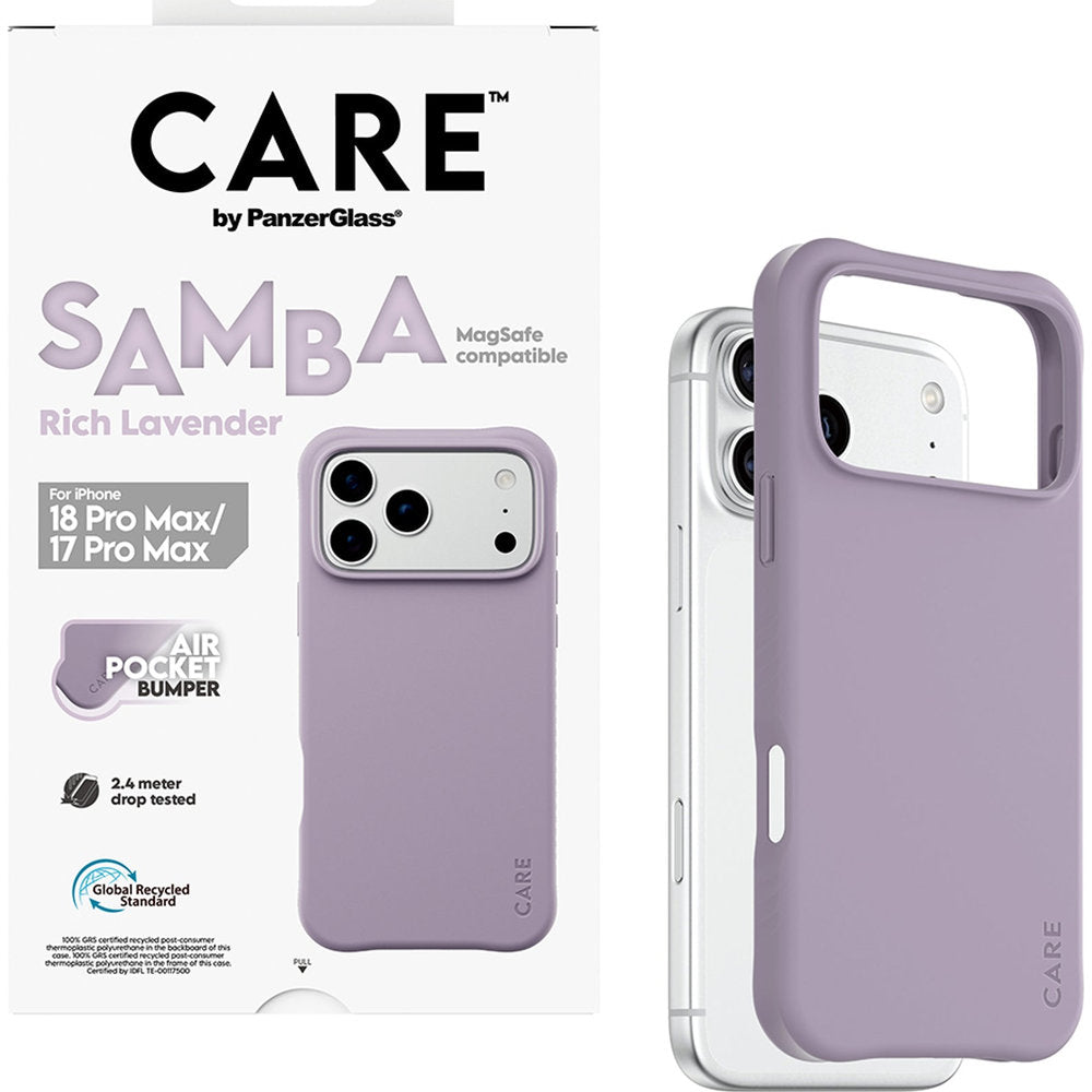 Handyhülle für iPhone 18 Pro Max / 17 Pro Max, CARE by PanzerGlass Samba Case mit MagSafe, Lavendel (5/6)