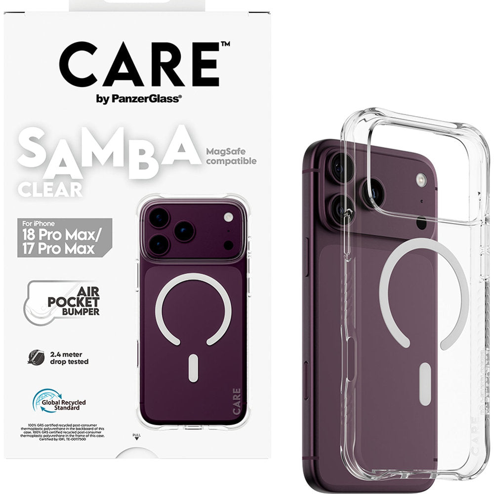Handyhülle für iPhone 18 Pro Max / 17 Pro Max, CARE by PanzerGlass Samba Case mit MagSafe, Transparent (5/6)