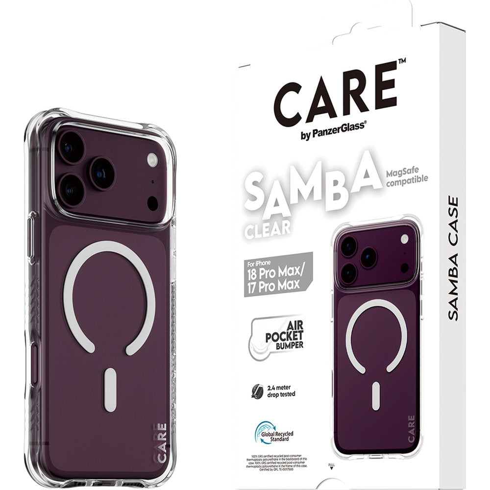 Handyhülle für iPhone 18 Pro Max / 17 Pro Max, CARE by PanzerGlass Samba Case mit MagSafe, Transparent (6/6)