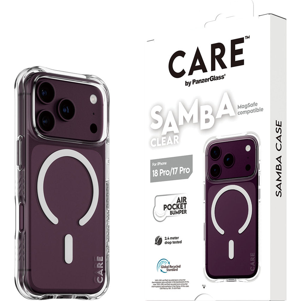 Handyhülle für iPhone 18 Pro / 17 Pro, CARE by PanzerGlass Samba Case mit MagSafe, Transparent (6/6)