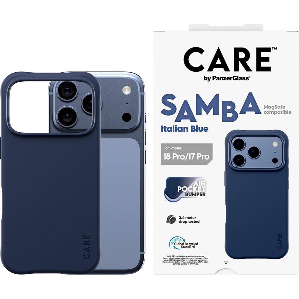 Handyhülle für iPhone 18 Pro / 17 Pro, CARE by PanzerGlass Samba Case mit MagSafe, Dunkelblau (2/6)