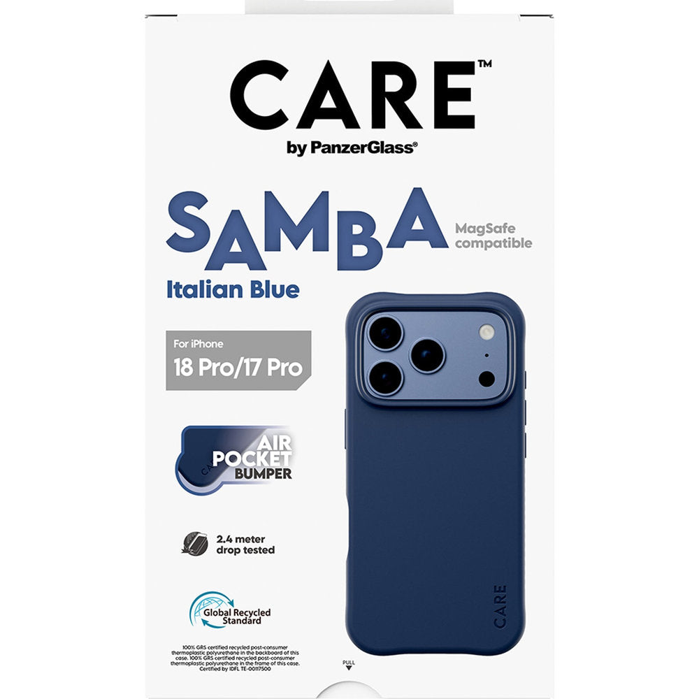 Handyhülle für iPhone 18 Pro / 17 Pro, CARE by PanzerGlass Samba Case mit MagSafe, Dunkelblau (3/6)