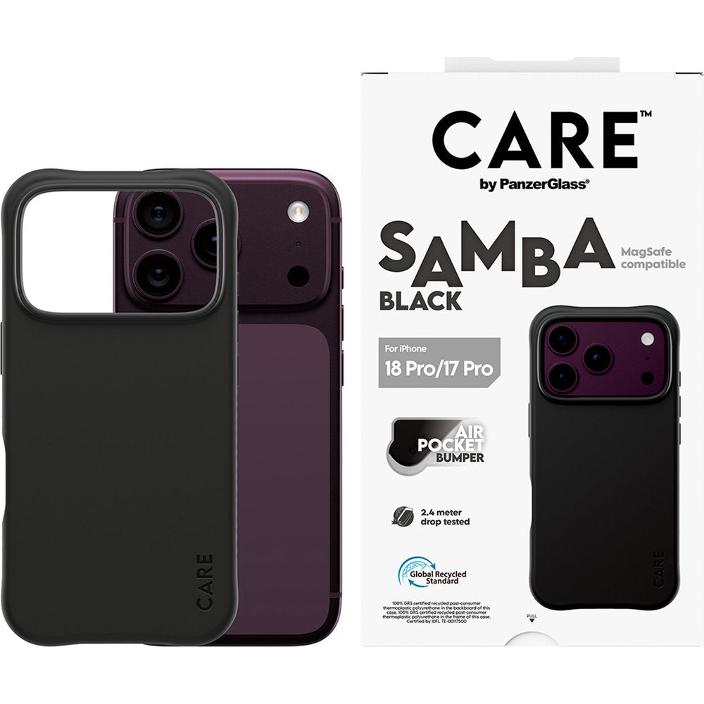Handyhülle für iPhone 18 Pro / 17 Pro, CARE by PanzerGlass Samba Case mit MagSafe, Schwarz (2/6)
