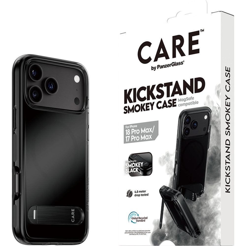 Handyhülle mit Ständer für iPhone 18 Pro Max / 17 Pro Max, PanzerGlass Smokey Kickstand mit MagSafe, Rauchschwarz (7/7)