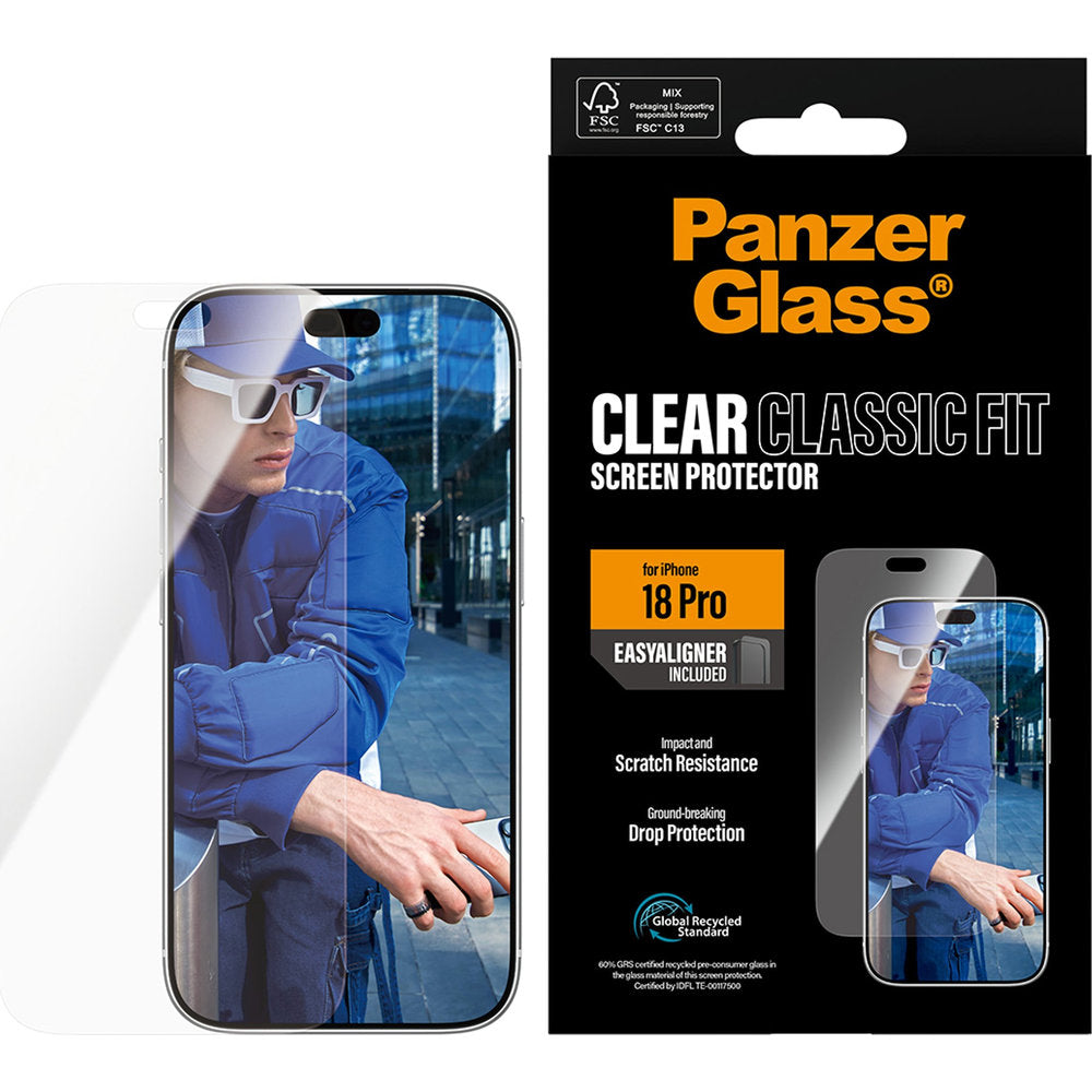 Gehärtetes Glas mit Applikator für iPhone 18 Pro, PanzerGlass Classic Fit EasyAligner (2/6)
