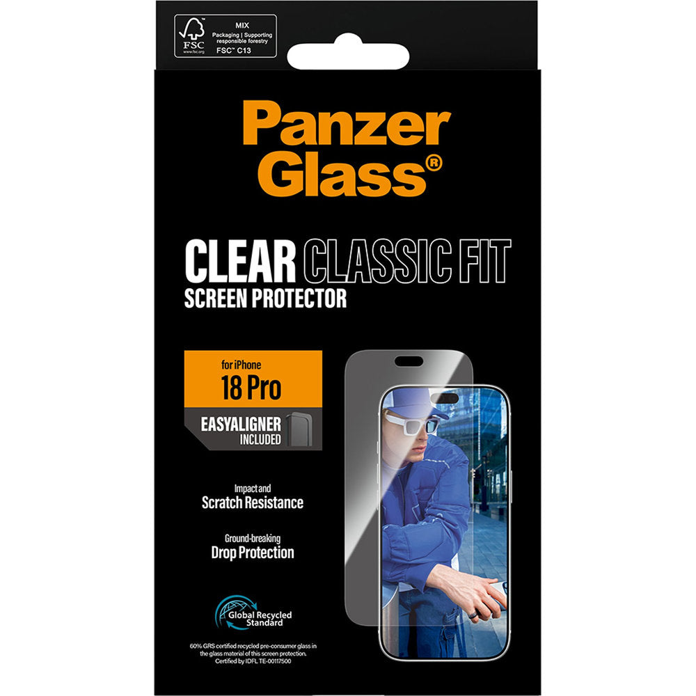 Gehärtetes Glas mit Applikator für iPhone 18 Pro, PanzerGlass Classic Fit EasyAligner (3/6)