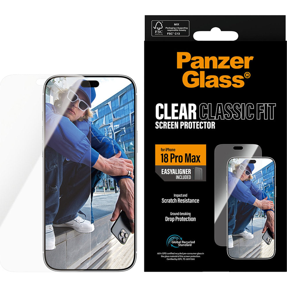Gehärtetes Glas mit Applikator für iPhone 18 Pro Max, PanzerGlass Classic Fit EasyAligner (2/6)