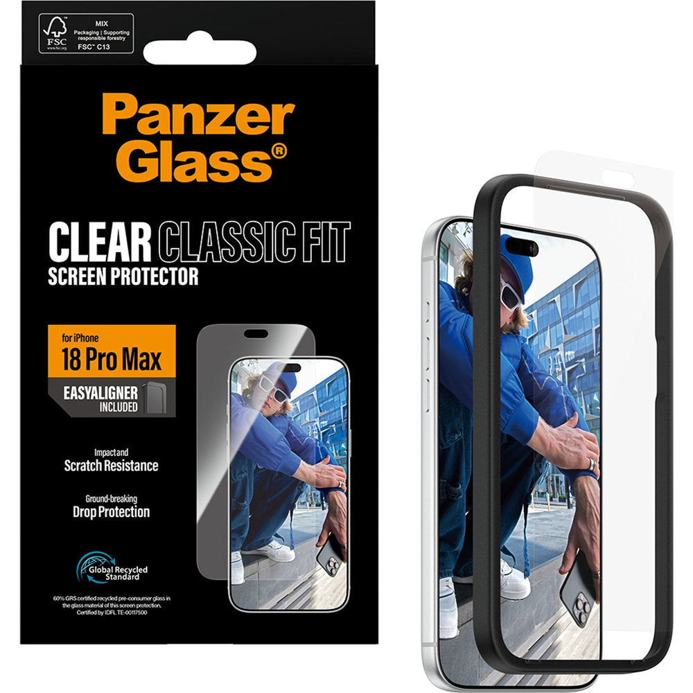 Gehärtetes Glas mit Applikator für iPhone 18 Pro Max, PanzerGlass Classic Fit EasyAligner (5/6)