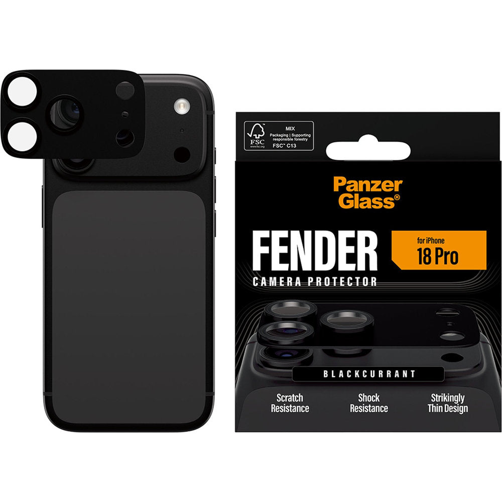 Gehärtetes Glas für die Kamera PanzerGlass Fender Camera Protector für iPhone 18 Pro, Schwarz (2/6)