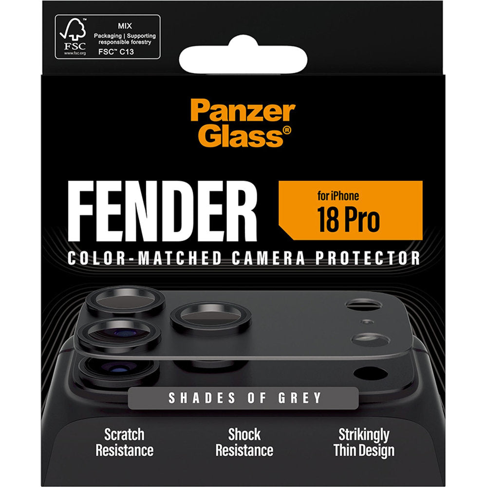 Gehärtetes Glas für die Kamera PanzerGlass Fender Camera Protector für iPhone 18 Pro, Dunkelgrau (3/6)