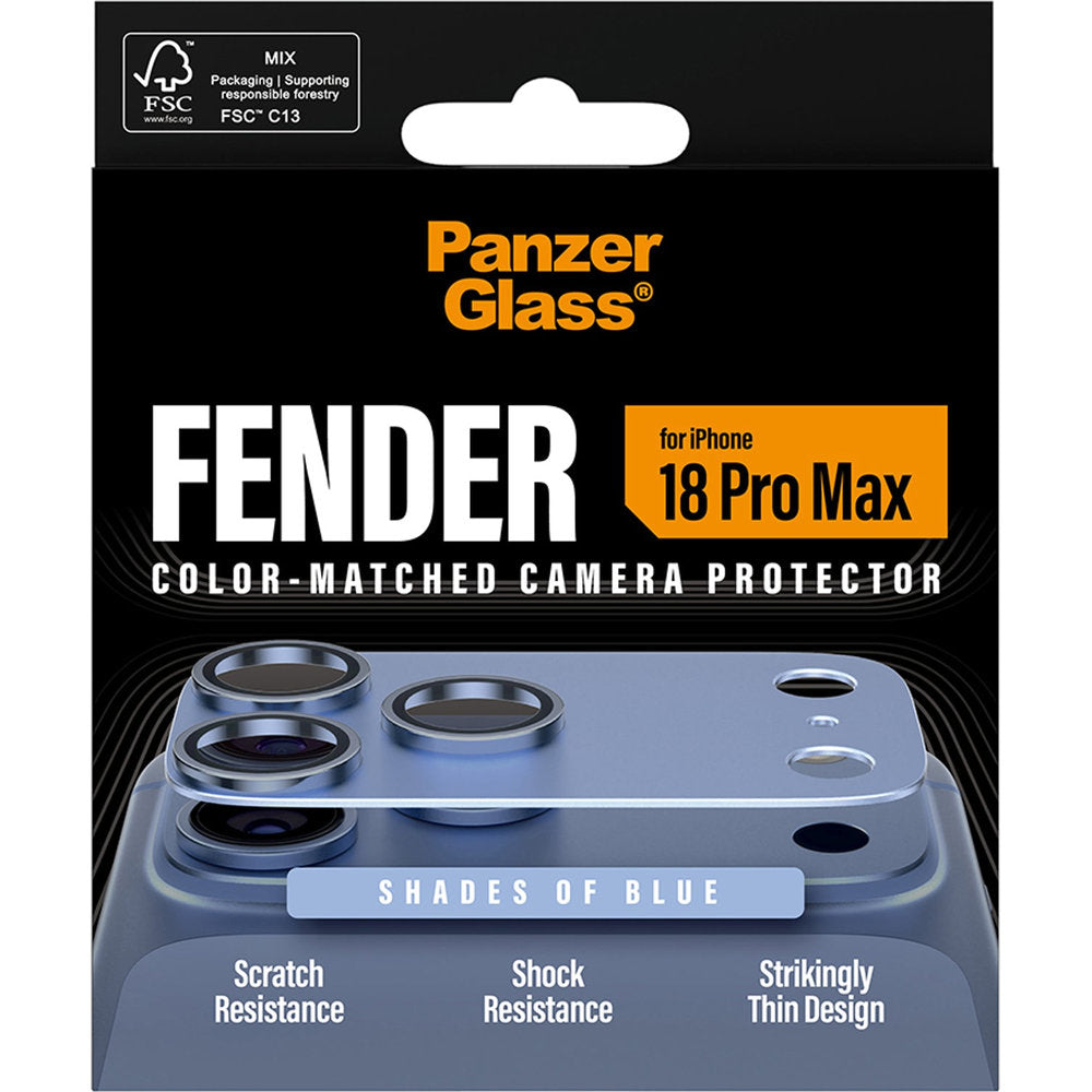 Gehärtetes Glas für die Kamera PanzerGlass Fender Camera Protector für iPhone 18 Pro Max, Blau (3/6)