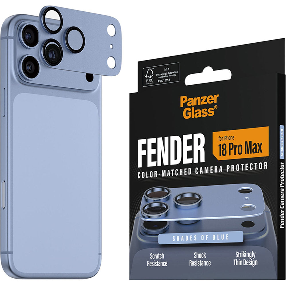 Gehärtetes Glas für die Kamera PanzerGlass Fender Camera Protector für iPhone 18 Pro Max, Blau (6/6)