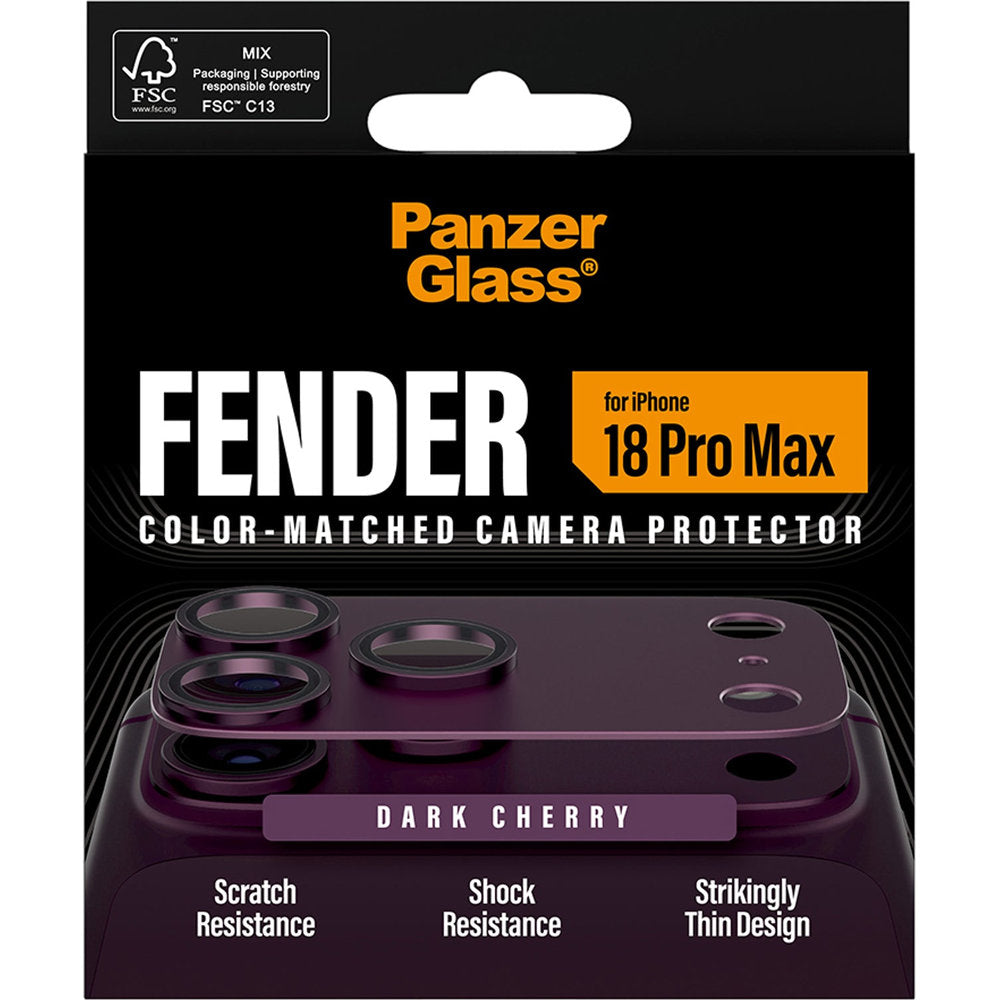 Gehärtetes Glas für die Kamera PanzerGlass Fender Camera Protector für iPhone 18 Pro Max, Kirschrot (3/6)