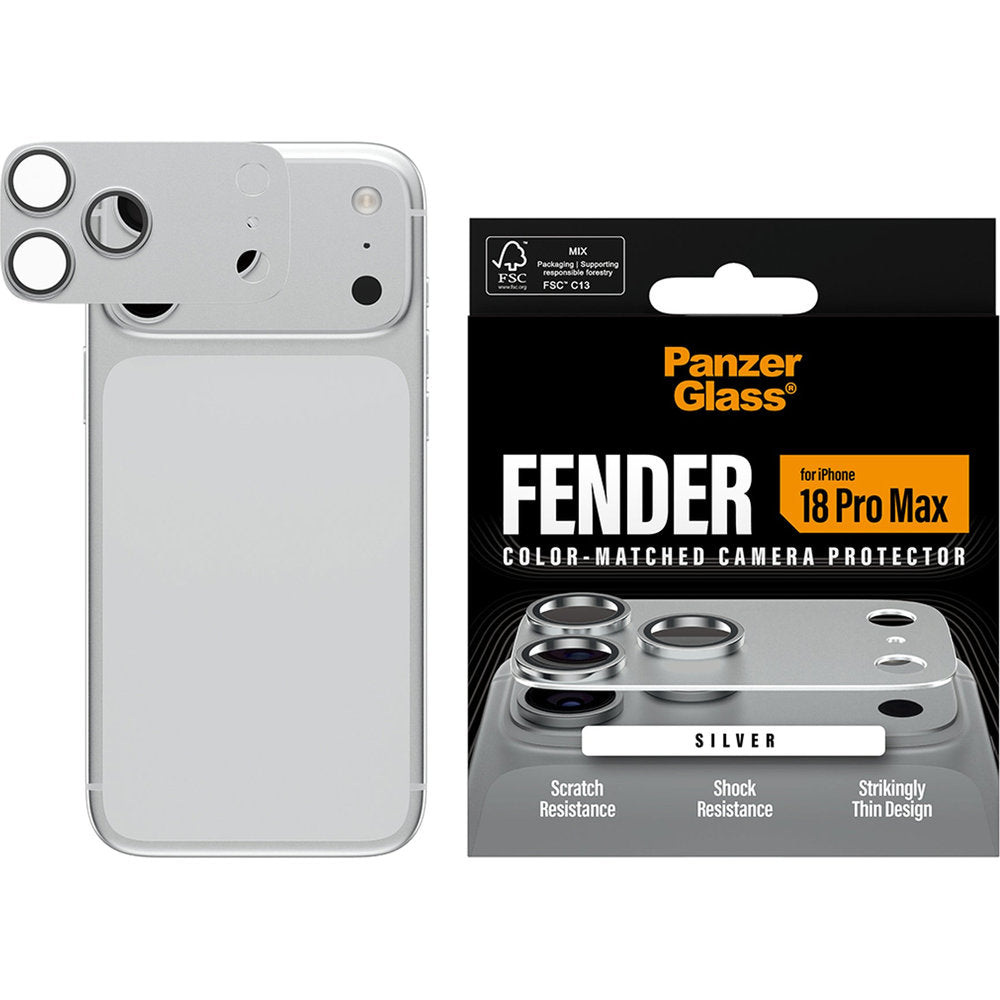 Gehärtetes Glas für die Kamera PanzerGlass Fender Camera Protector für iPhone 18 Pro Max, Silbern (2/6)