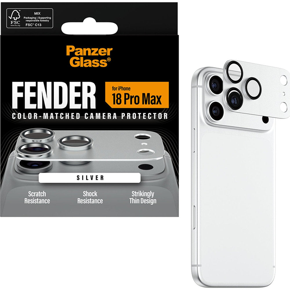 Gehärtetes Glas für die Kamera PanzerGlass Fender Camera Protector für iPhone 18 Pro Max, Silbern (5/6)